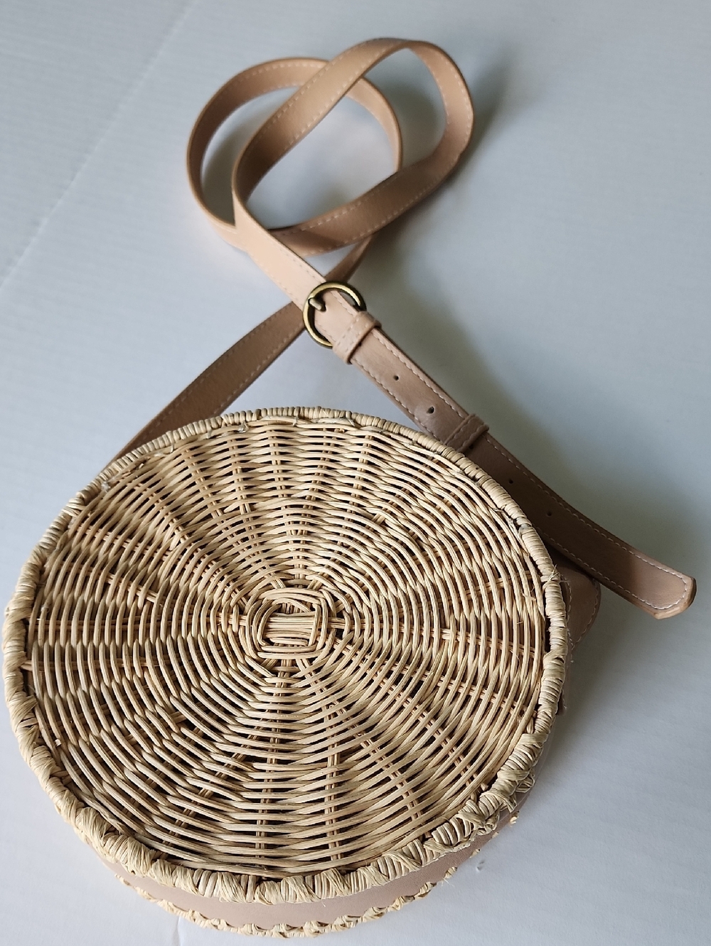 Woven Round Rattan/Wicker Crossbody Shoulder Purse